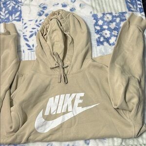 Nike Tan Hoodie with White Logo
